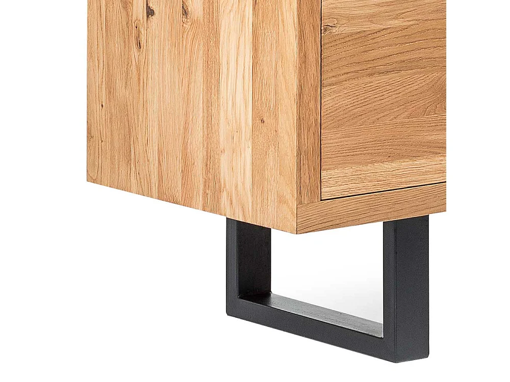 Loft Sideboard aus Asteiche Massivholz Bügelgestell aus Metall