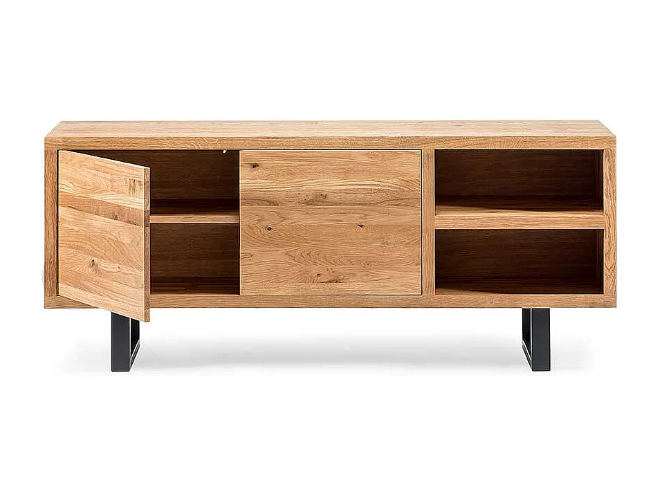 Loft Sideboard aus Asteiche Massivholz Bügelgestell aus Metall