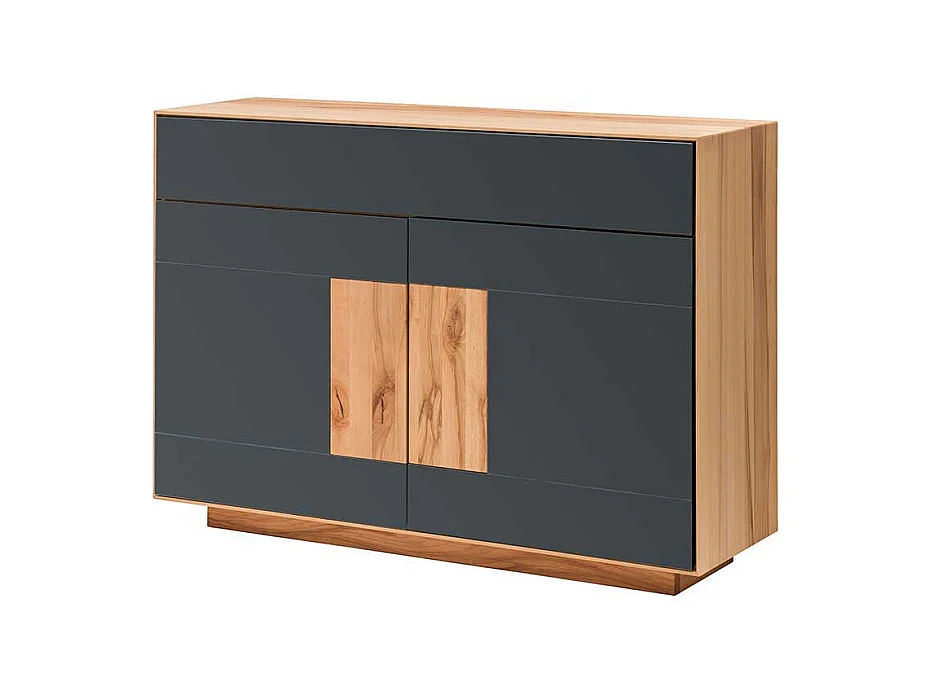 Flur Sideboard in Anthrazit und Kernbuche massiv 120 cm breit
