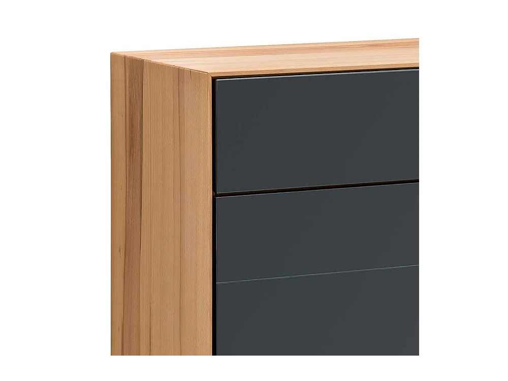 Flur Sideboard in Anthrazit und Kernbuche massiv 120 cm breit