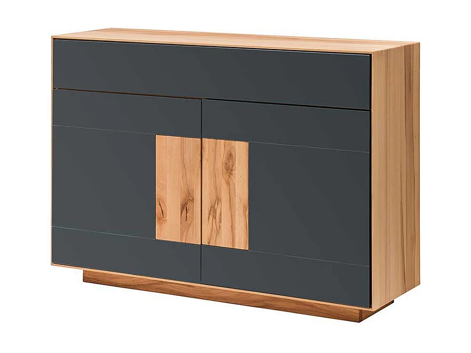 Flur Sideboard in Anthrazit und Kernbuche massiv 120 cm breit