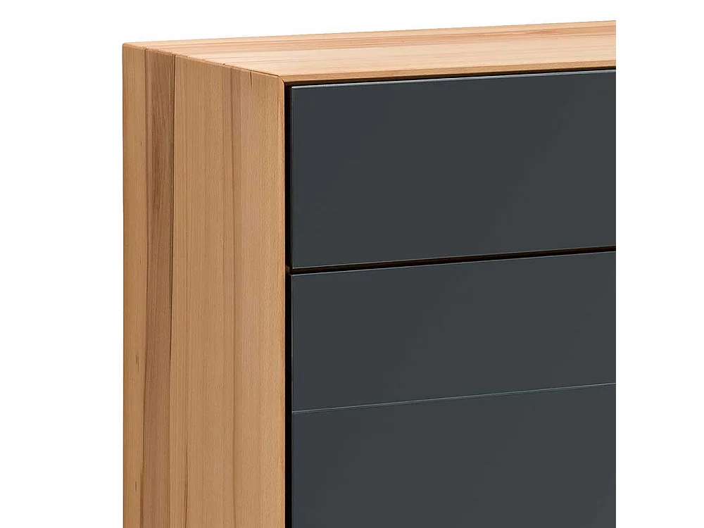 Flur Sideboard in Anthrazit und Kernbuche massiv 120 cm breit