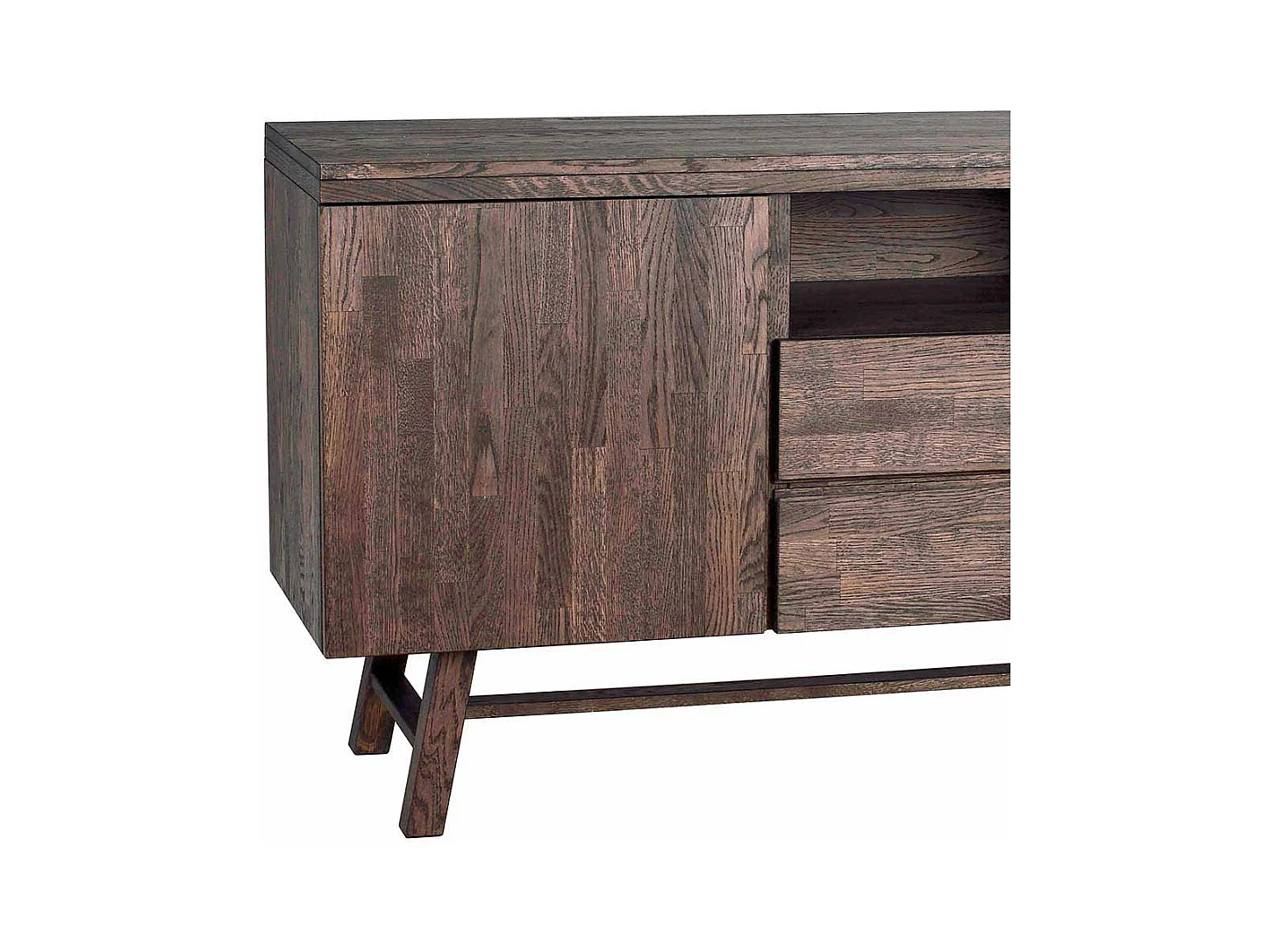 Sideboard in dunkel lackiert und gebürstet Eiche massiv