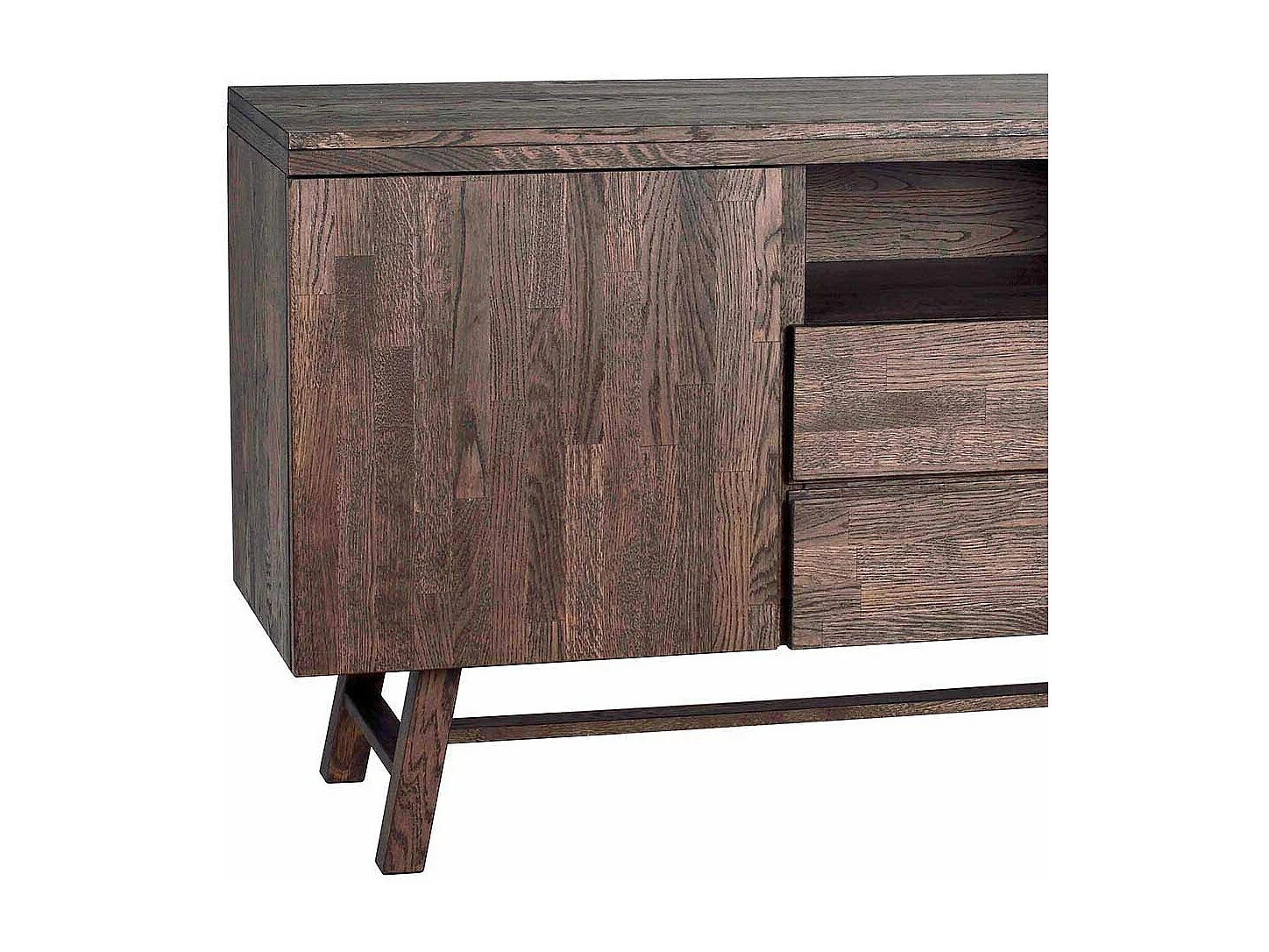 Sideboard in dunkel lackiert und gebürstet Eiche massiv