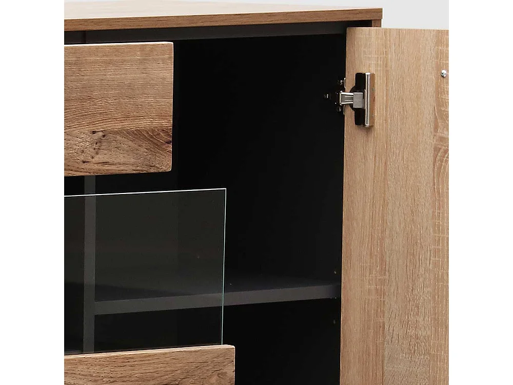 Design Sideboard in Eiche dunkel Optik 175 cm breit