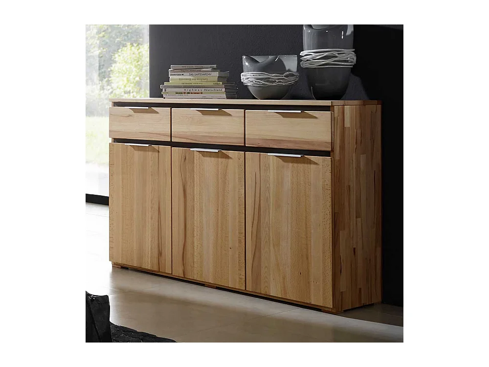 Massivholz Sideboard aus Kernbuche Grau