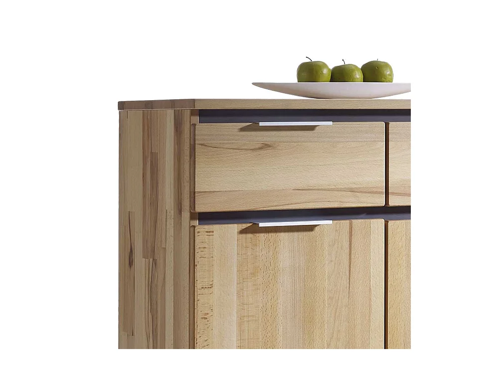 Massivholz Sideboard aus Kernbuche Grau