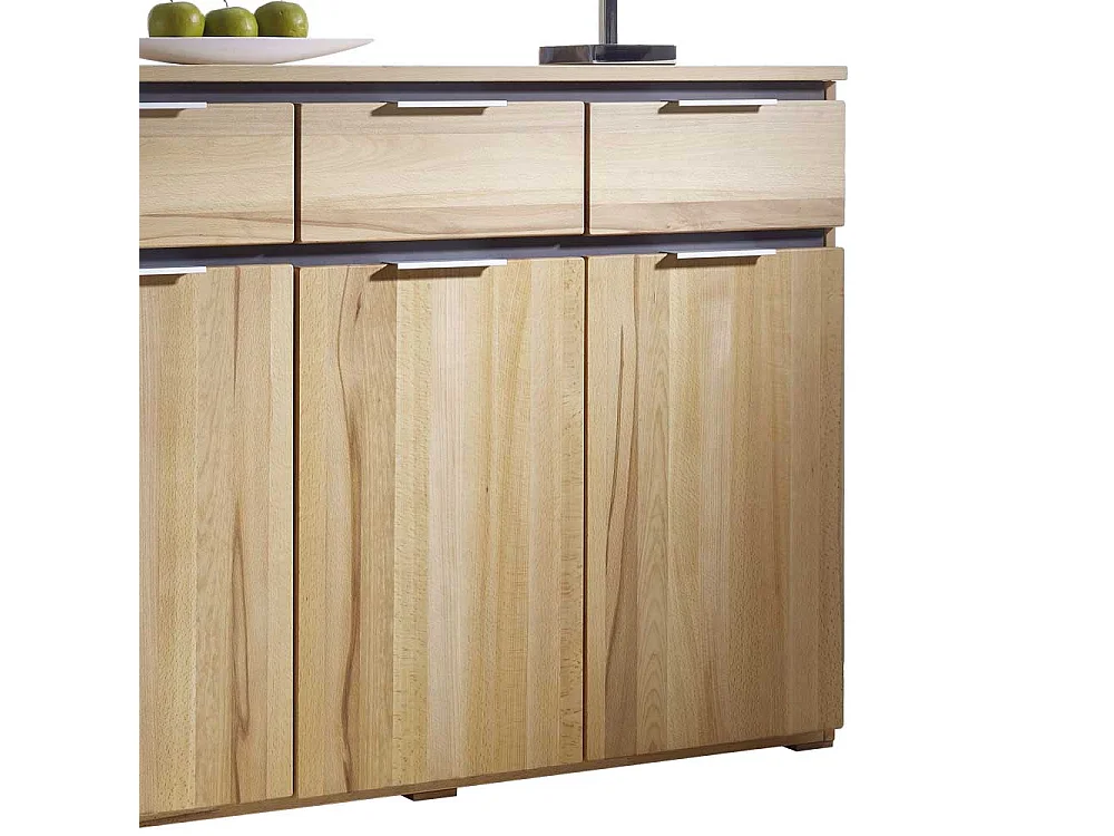 Massivholz Sideboard aus Kernbuche Grau