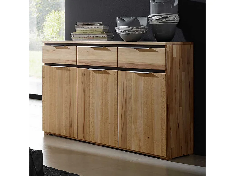 Massivholz Sideboard aus Kernbuche Grau