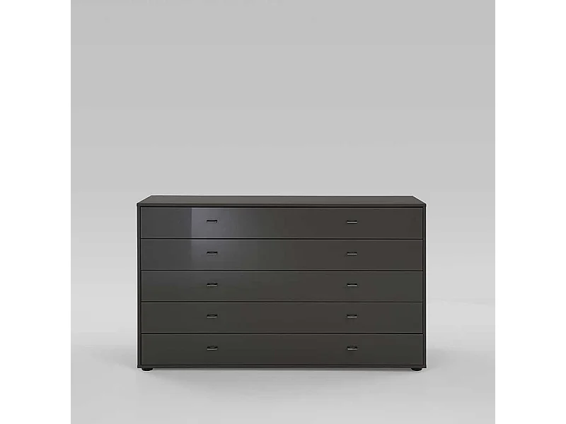 Schubladen Sideboard in Grau Braun Schlafzimmer