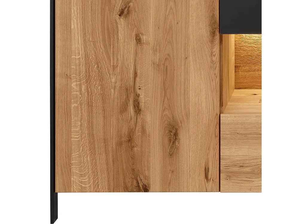 Esszimmersideboard aus Wildeiche Massivholz LED Beleuchtung