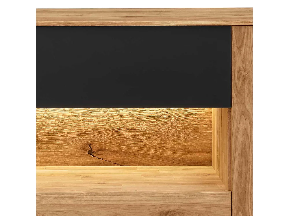 Esszimmersideboard aus Wildeiche Massivholz LED Beleuchtung