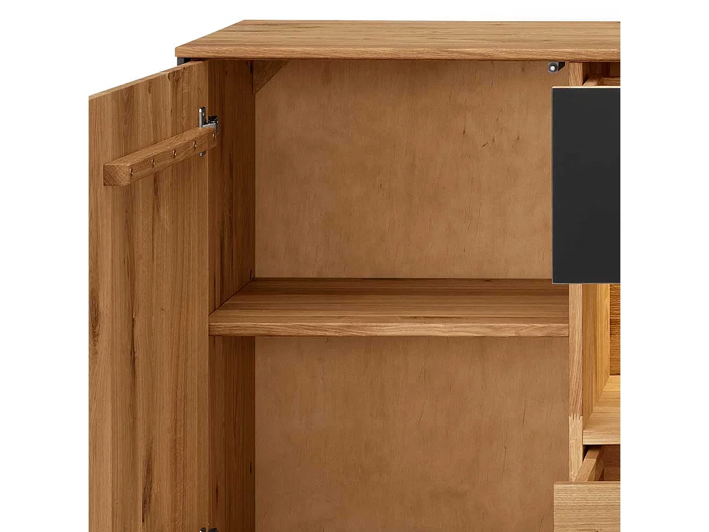 Esszimmersideboard aus Wildeiche Massivholz LED Beleuchtung