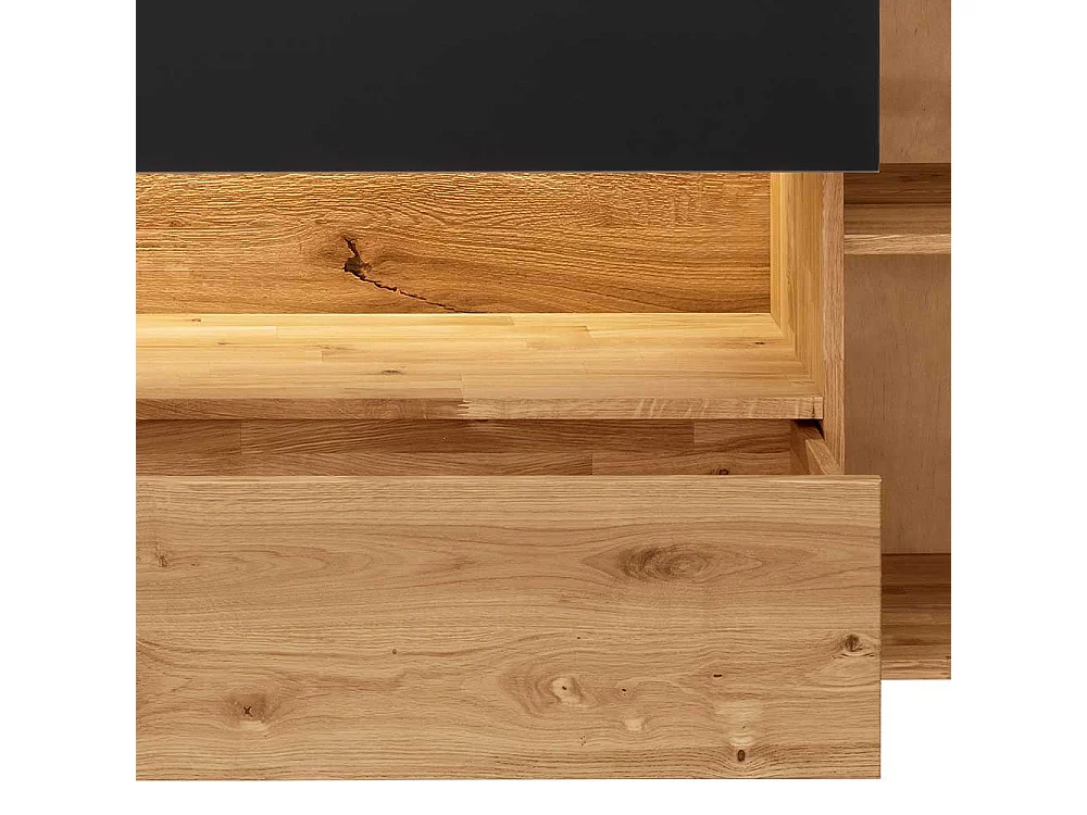 Esszimmersideboard aus Wildeiche Massivholz LED Beleuchtung