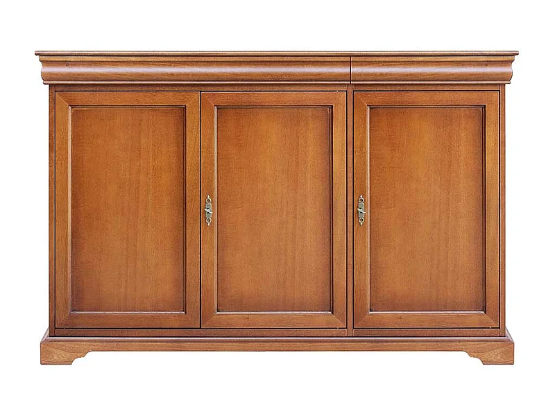 Nussbaum Sideboard teilmassiv 136 cm breit Türen abschließbar