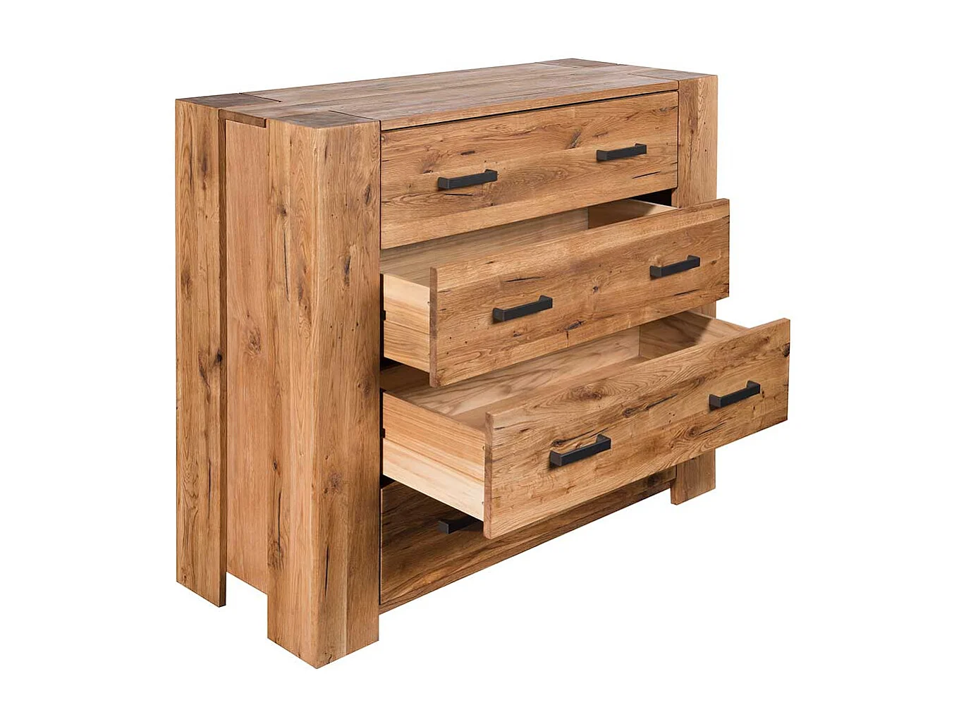 Wohnzimmer Sideboard aus Eiche Massivholz Schubladen