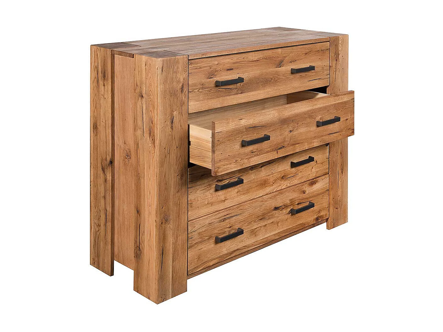 Wohnzimmer Sideboard aus Eiche Massivholz Schubladen