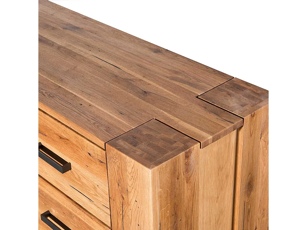 Wohnzimmer Sideboard aus Eiche Massivholz Schubladen