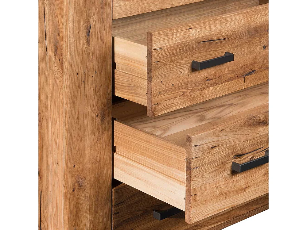 Wohnzimmer Sideboard aus Eiche Massivholz Schubladen