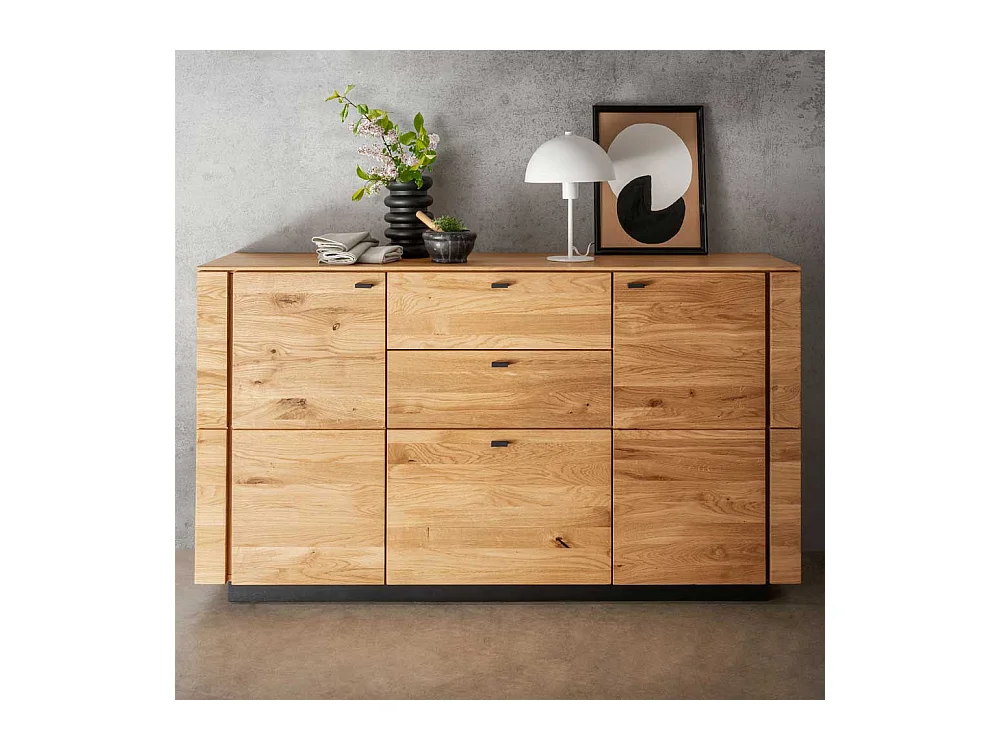 Esszimmersideboard Wildeiche massiv in modernem Design zwei Schubladen