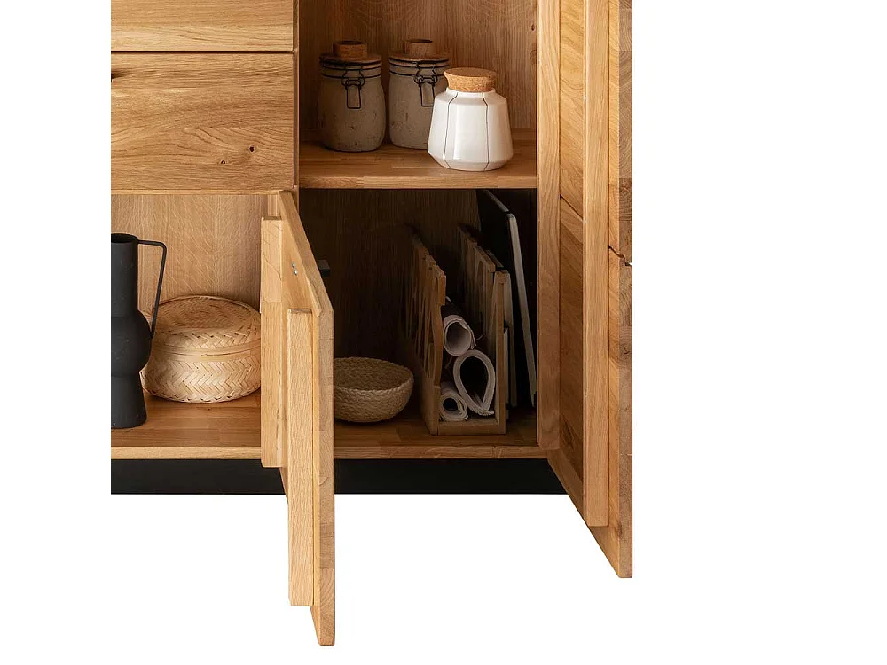 Esszimmersideboard Wildeiche massiv in modernem Design zwei Schubladen