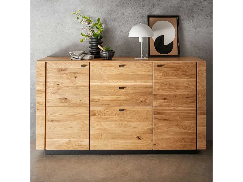 Esszimmersideboard Wildeiche massiv in modernem Design zwei Schubladen