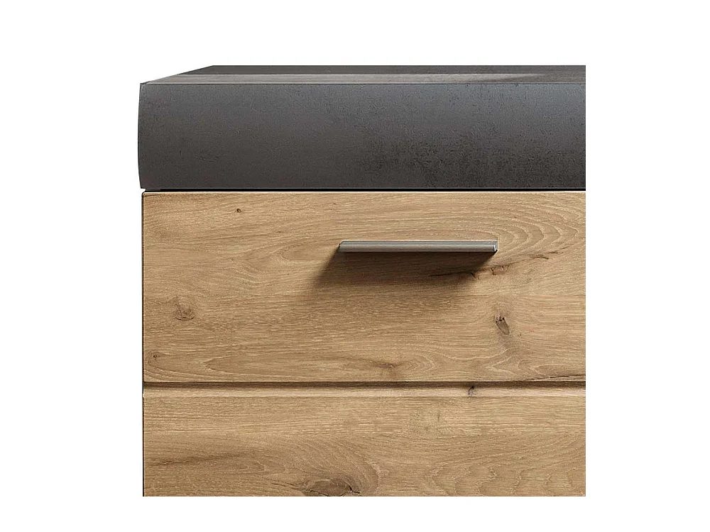 Sidebord zweifarbig in Dunkelgrau und Wildeichefarben 160 cm breit