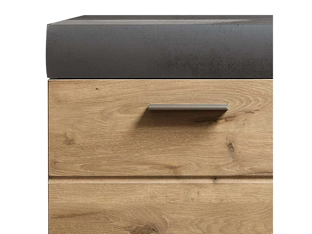 Sidebord zweifarbig in Dunkelgrau und Wildeichefarben 160 cm breit