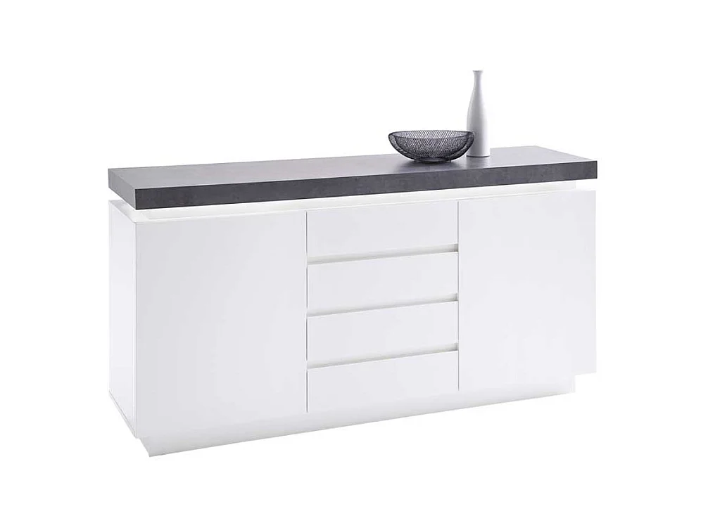 Sideboard in Weiß Grau Beleuchtung