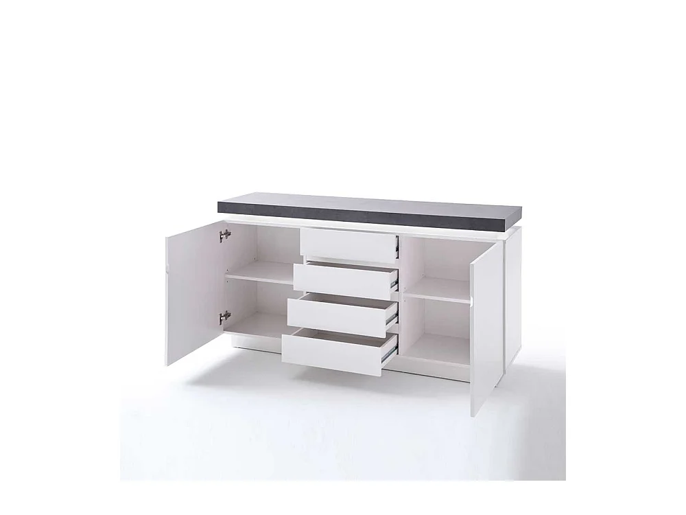 Sideboard in Weiß Grau Beleuchtung