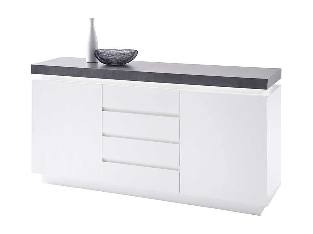 Sideboard in Weiß Grau Beleuchtung
