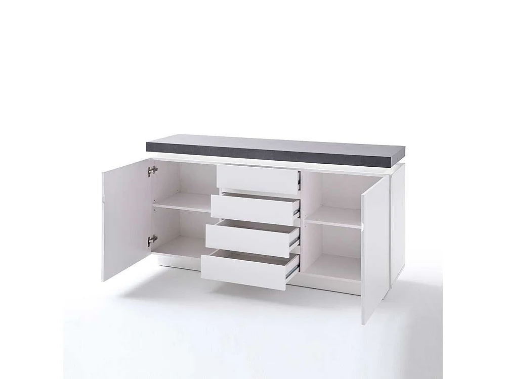 Sideboard in Weiß Grau Beleuchtung