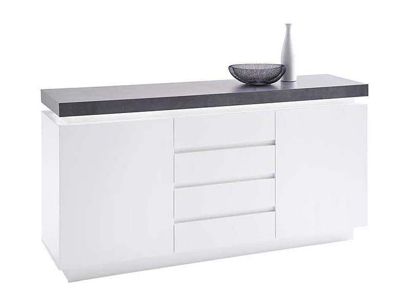 Sideboard in Weiß Grau Beleuchtung