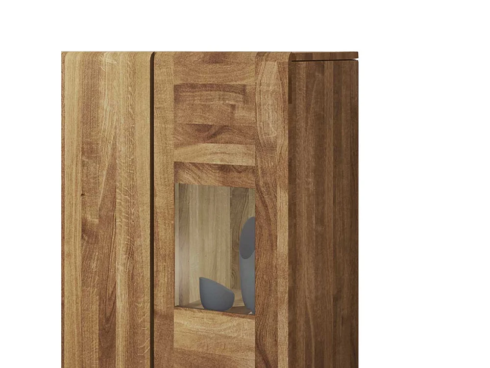 Esszimmer Anrichte aus Wildeiche Massivholz Glas