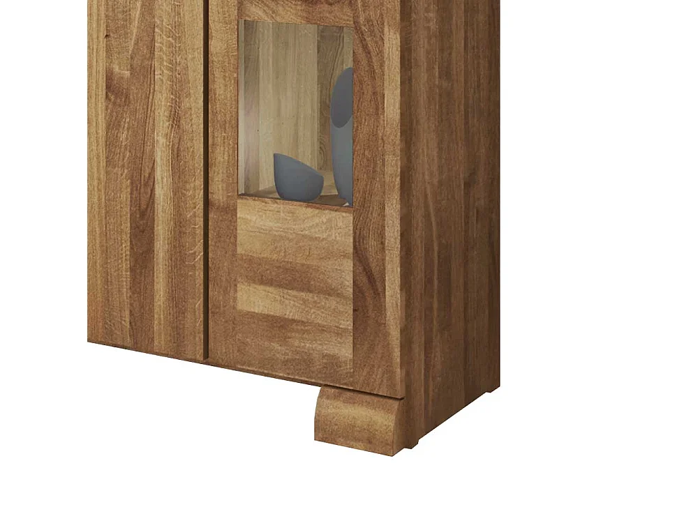 Esszimmer Anrichte aus Wildeiche Massivholz Glas