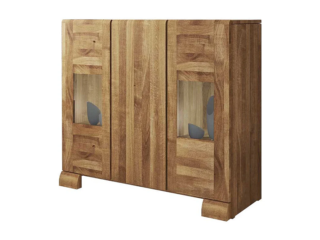 Esszimmer Anrichte aus Wildeiche Massivholz Glas