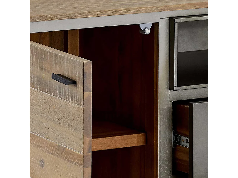 Industry Sideboard aus Akazie und Stahl 160 cm breit