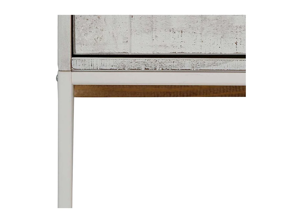 Esszimmer Sideboard in Creme Weiß massiv einer Glastür