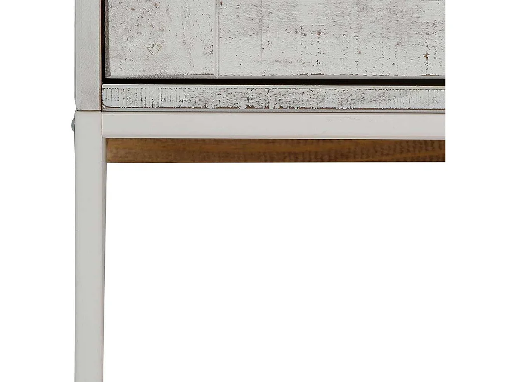 Esszimmer Sideboard in Creme Weiß massiv einer Glastür