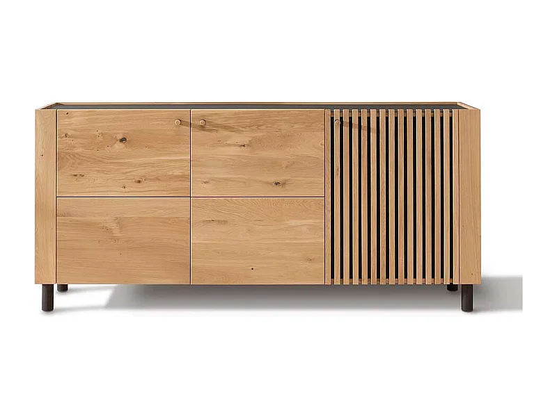 Wildeiche Sideboard geölt im Skandi Design Massivholztüren