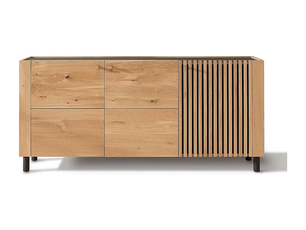 Wildeiche Sideboard geölt im Skandi Design Massivholztüren