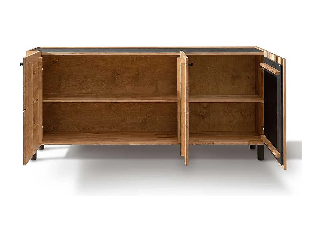 Wildeiche Sideboard geölt im Skandi Design Massivholztüren