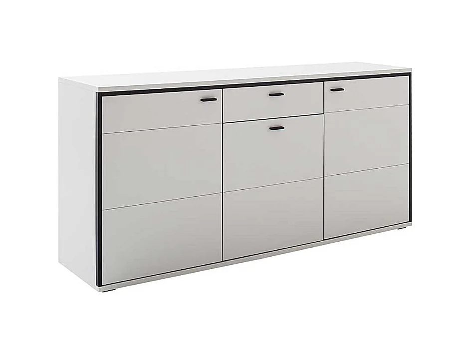Sideboard weiss modern mit einer Schublade drei Drehtüren