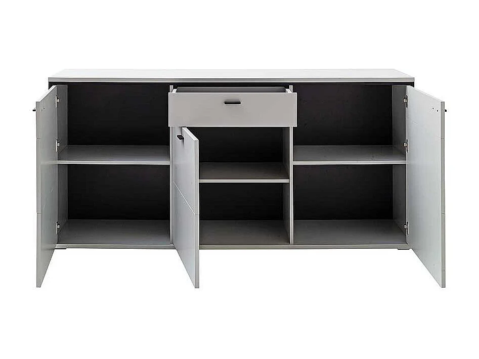 Sideboard weiss modern mit einer Schublade drei Drehtüren