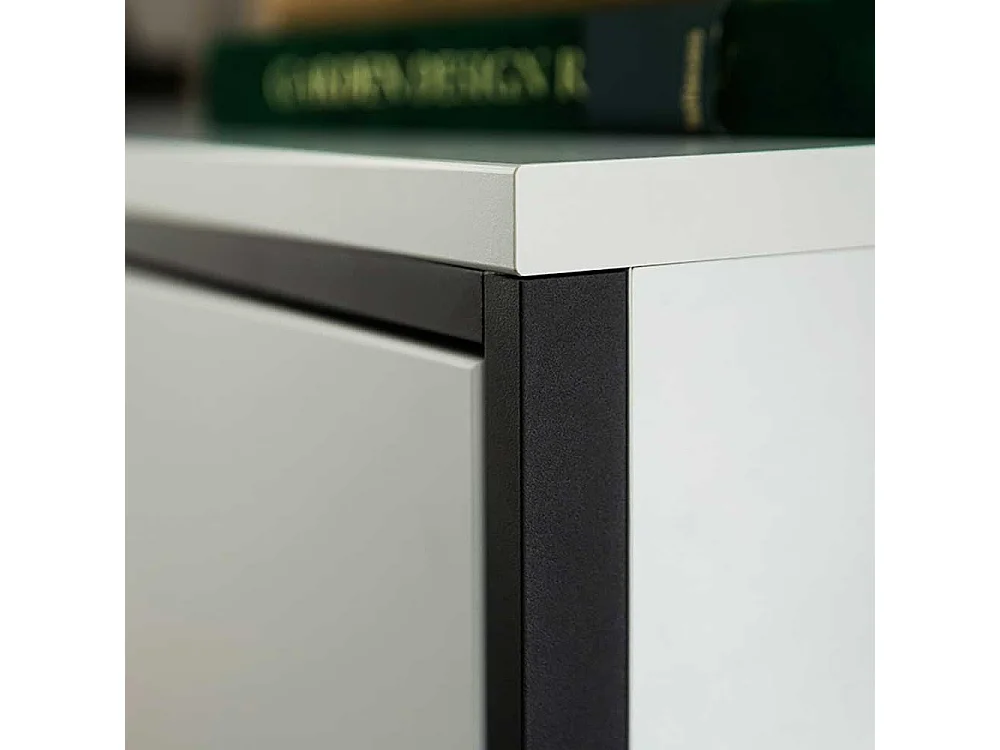 Sideboard weiss modern mit einer Schublade drei Drehtüren