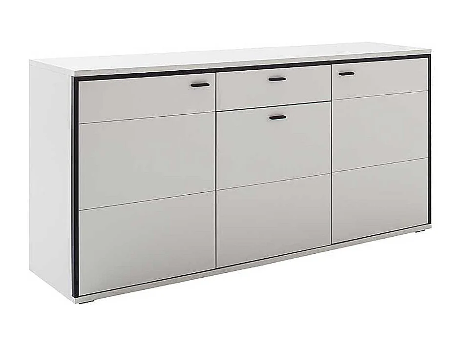 Sideboard weiss modern mit einer Schublade drei Drehtüren