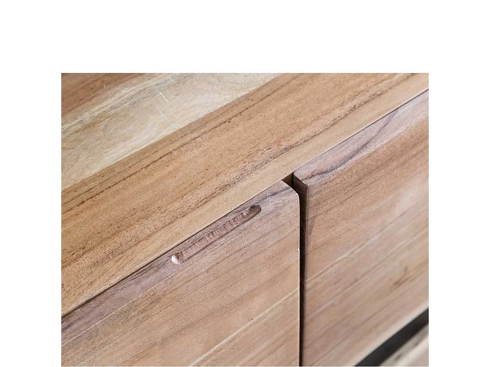 Wohnzimmer Sideboard aus Akazie massiv Metall