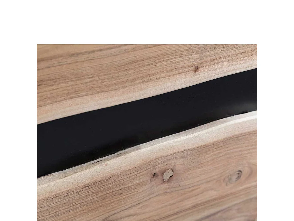 Wohnzimmer Sideboard aus Akazie massiv Metall