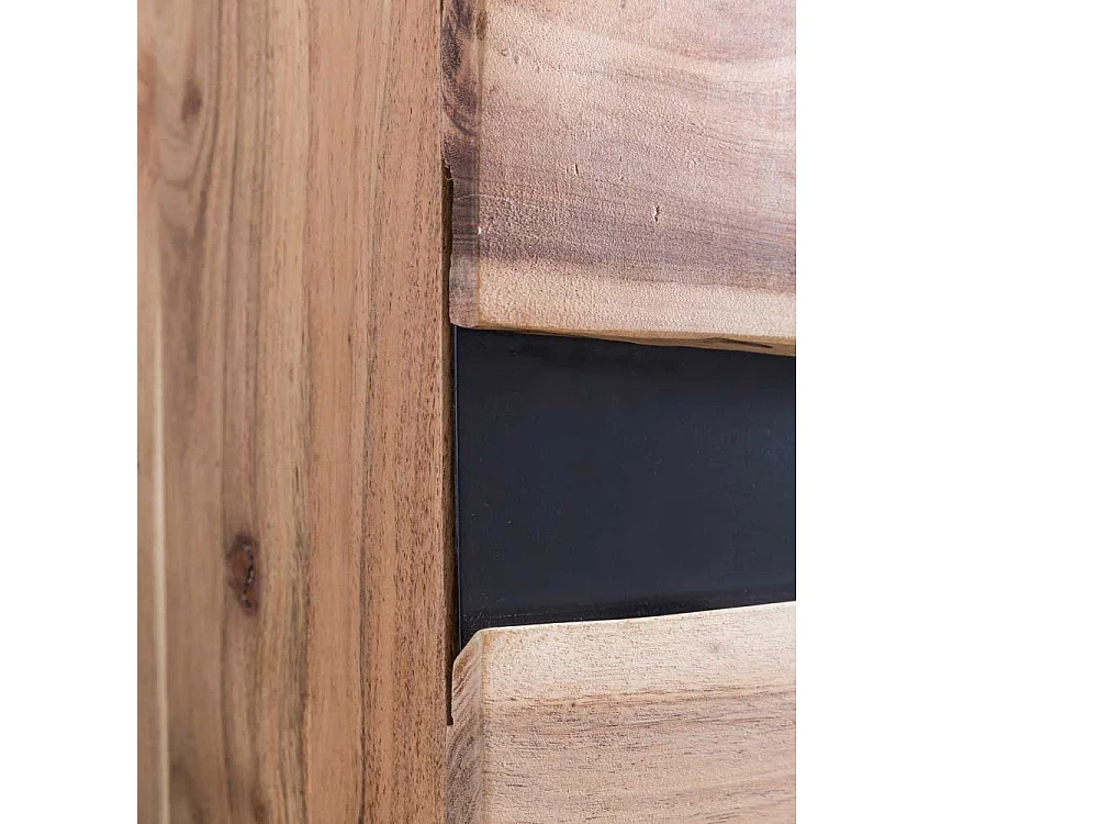 Wohnzimmer Sideboard aus Akazie massiv Metall