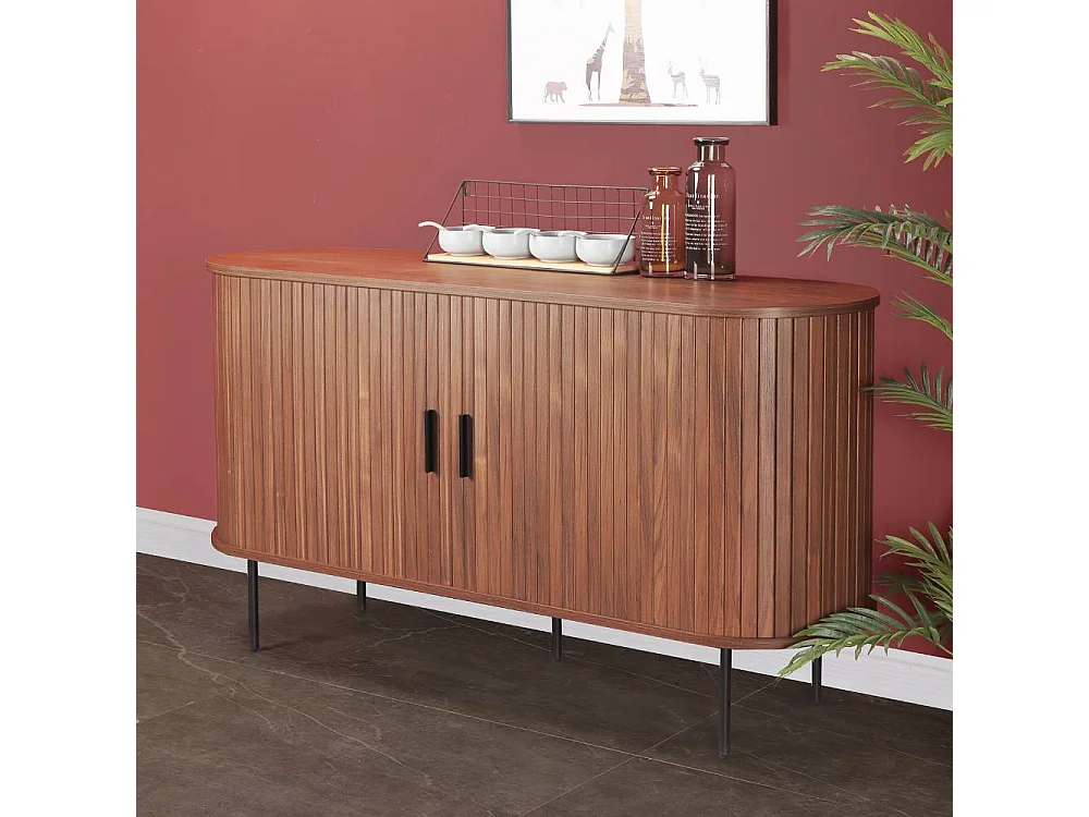 Sideboard Wohnzimmerkommode in Walnussfarben 140 cm breit